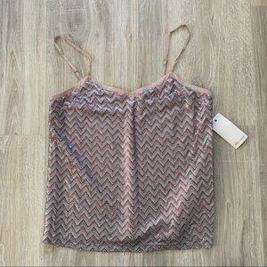 Ella Moss Sequin Chevron Tank Top Sz M